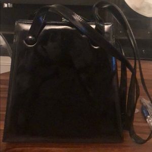 Charles Jourdan black patent leather bag